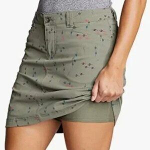 Eddie Bauer Adventurer 2.0 Mossy‎ Green Arrow Skort 6  Skirt